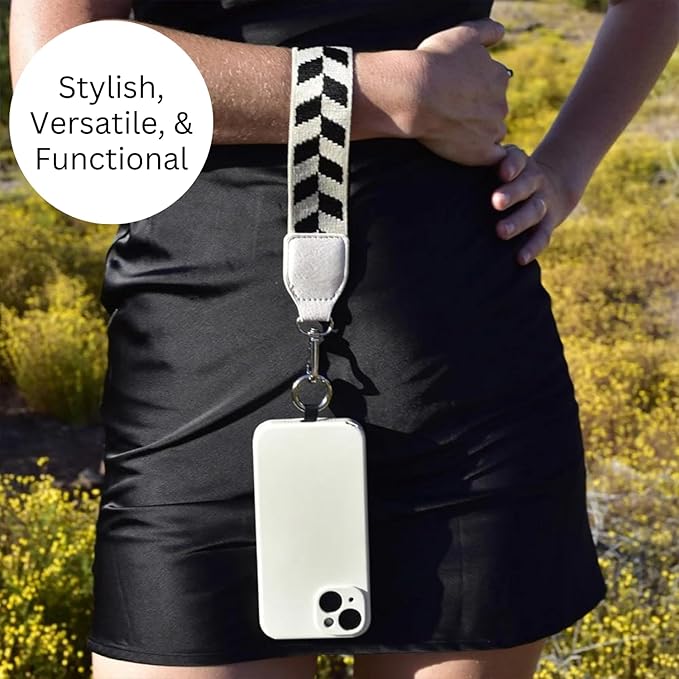 Save the Girls Original Clip and Go Phone Strap Pattern - Crossbody Phone Strap Chain with Zipper Wallet Pouch