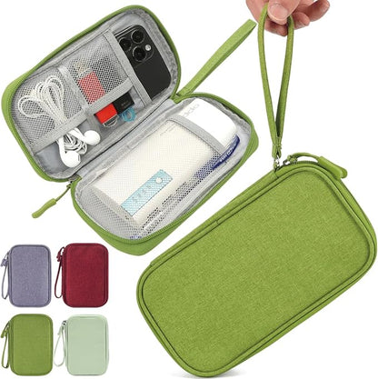 CAAORDKSO Electronics Organizer Travel Case, Travel Cable Organizer Bag Pouch Electronic Accessories Carry Case Waterproof Electronic Bag for Cable, Cord, Charger, Power Bank, Earphone (Green)