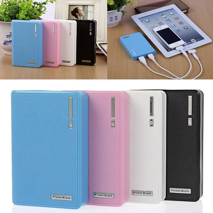 USB 4X 18650 External Backup Charger Box for Case for Packs for Cell Phones Box, blue