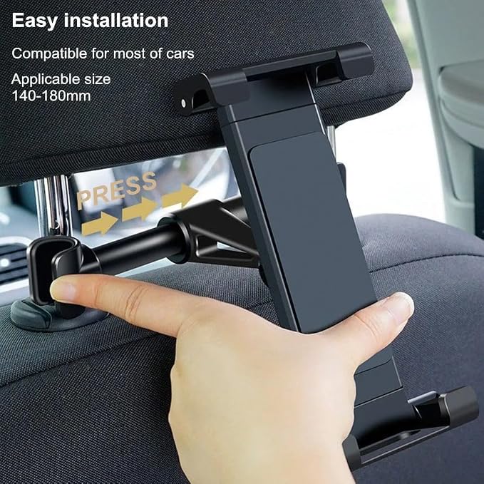 Tablet Holder for Car Headrest, Car Holder for 4.7-13'' Tablet or Phone Holder Back Seat Headrest Mounting Holder for iPad Pro 12.9- Red Buckle