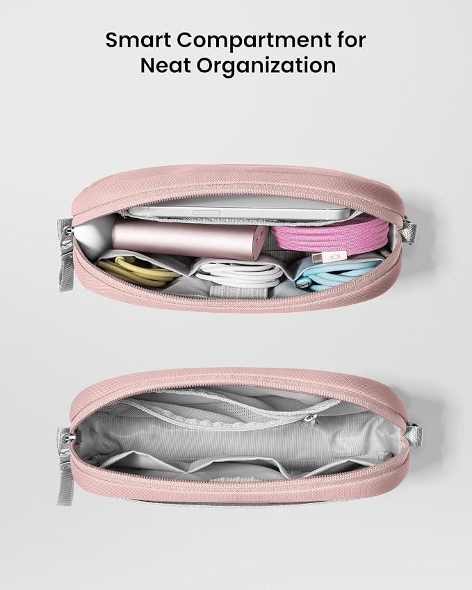 tomtoc Electronics Organizer Travel Case, Cable Organizer for Essentials | Water Resistant Tech Pouch Accessories Travel Bag Carry Storage for Cord, Phone, Cables, Airpods, USB Drive, Daily Items