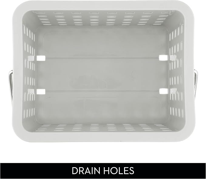 iDesign Plastic Handle-Portable Shower Caddy-Set of 3-Light Gray Basket