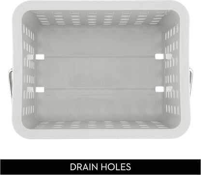 iDesign Plastic Handle-Portable Shower Caddy-Set of 3-Light Gray Basket