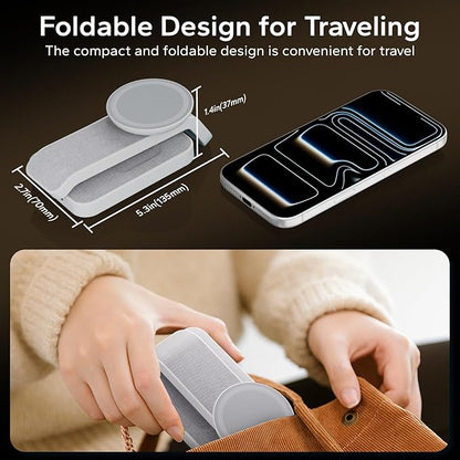 3 in 1 Foldable Wireless Travel Charging Station for MagSafe, Nightstand Magnetic Charger Stand for iPhone 17 16 15 14 Pro Max, Charging Dock with Night Light for Apple Watch/AirPods (White)