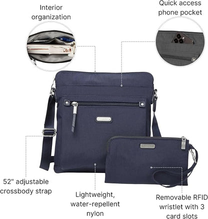 Baggallini womens Go Bagg With Rfid Phone Wristlet