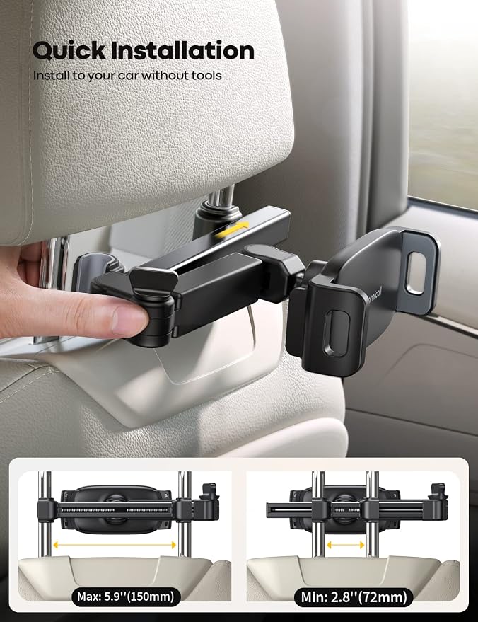 Lamicall 2024 Magnetic Twinkle Ring Phone Holder + Car Headrest Tablet Holder