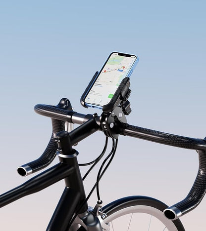 Kewig Motorcycle Phone Mount Holder- [Camera Friendly] [1s Lock & Release] Bike Phone Mount Handlebar Cell Phone Holder for Bicycle Scooter ATV, Fit for 5.4-7.2" Smartphones