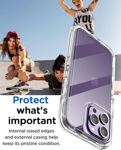 AICase Clear Case Compatible with iphone 15 Pro,Heavy Duty Durable 3-Layer [Not Yellowing][Military Grade Drop Protection]Shockproof/DropProof Protective Cover Compatible with iphone 15 Pro 6.1" 2023