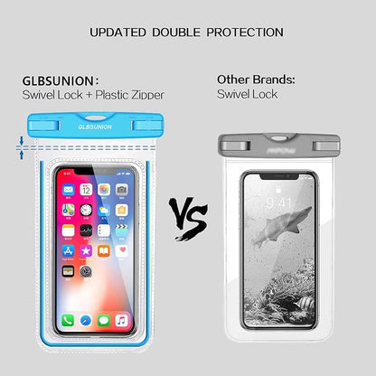 Universal Waterproof Phone Case, 2 Pack Waterproof Phone Lanyard Dry Bag Pouch for iPhone 17 16 15 14 13 Pro Max Plus Galaxy S23 S24 Google up to 7.5",Protective Pouch for Pool Beach Kayaking Travel