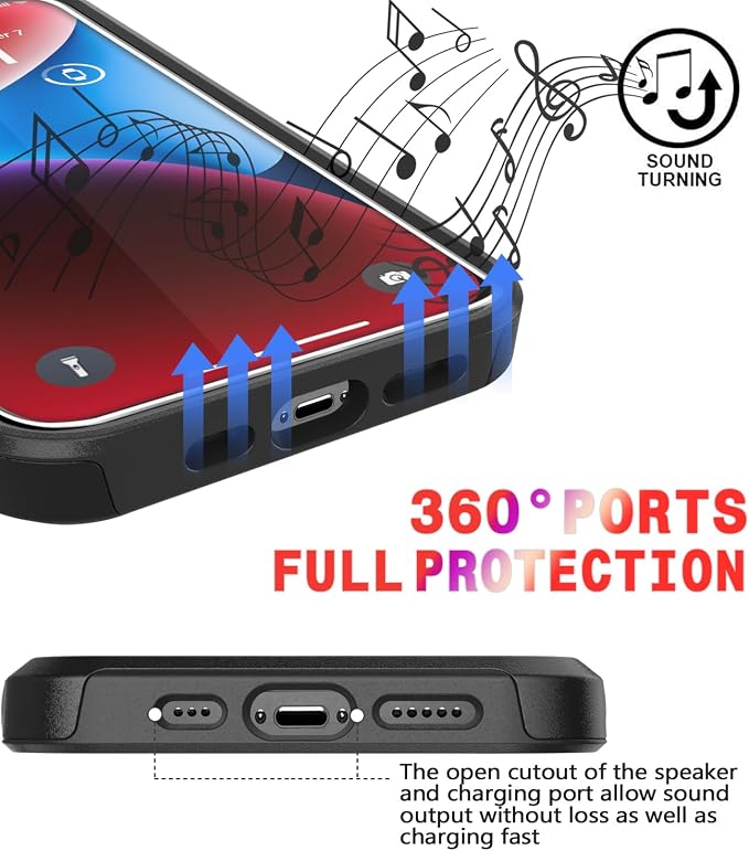 Diverbox for iPhone 14 case [Shockproof] [Dropproof] [Tempered Glass Screen Protector ],Heavy Duty Protection Phone Case Cover for Apple iPhone 14 (Black-2in1)