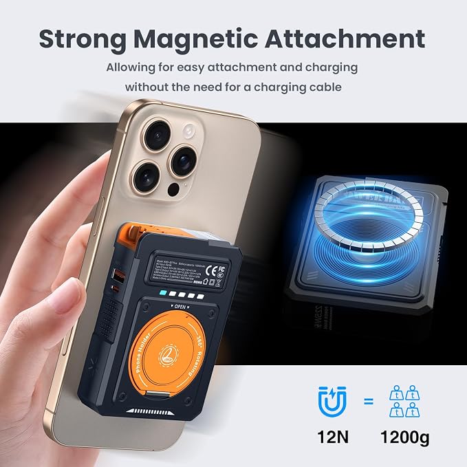 for Magsafe Battery Pack 10000mAh,5-in-1 Magnetic Portable Charger with Wall Plug, Wireless Power Bank for Apple Watch,22.5W Fast Charging PowerBank for iPhone 17 Pro Max/16/15/14/13/12 Mini