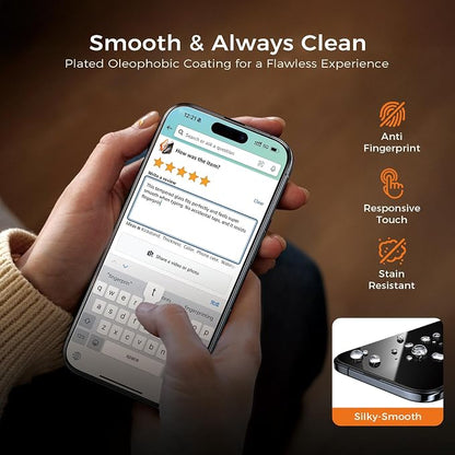 NeverBreak 9H+ Hardness for iPhone Air Screen Protector 12FT Military Grade Protection (Scratch, Shatter, Drop Resistance) Tempered Glass Full Edge Coverage 6.5" 2025, 2 Pack with De-Bubble Card