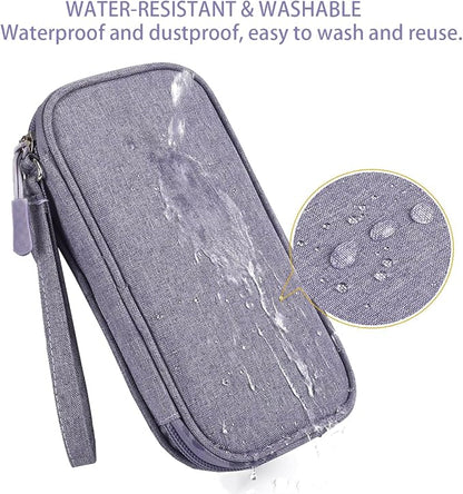CAAORDKSO Electronics Organizer Travel Bag, Small Cable Organizer Case Waterproof Accessories Pouch, Travel Electronic Carrying Case for Cable, Cord, Charger, Phone, Power Bank, Earphone (Purple)