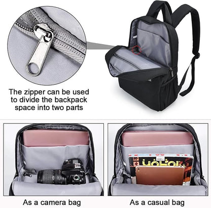 CADeN Camera Backpack Bag with 15.6 Inches Laptop Compartment and Tripod Holders, Waterproof Camera Case for DSLR/SLR Mirrorless Camera Large Capacity, Camera Case Compatible for Canon Sony Nikon
