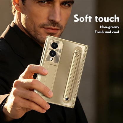 Case for Samsung Galaxy Z Fold 8 Wide, with Kickstand (Gold) | Stulys, Screen Protector, Shockproof, Slim, Anti-fingerprint, Scratch-Resistant, Lens protection, Hands-free viewing