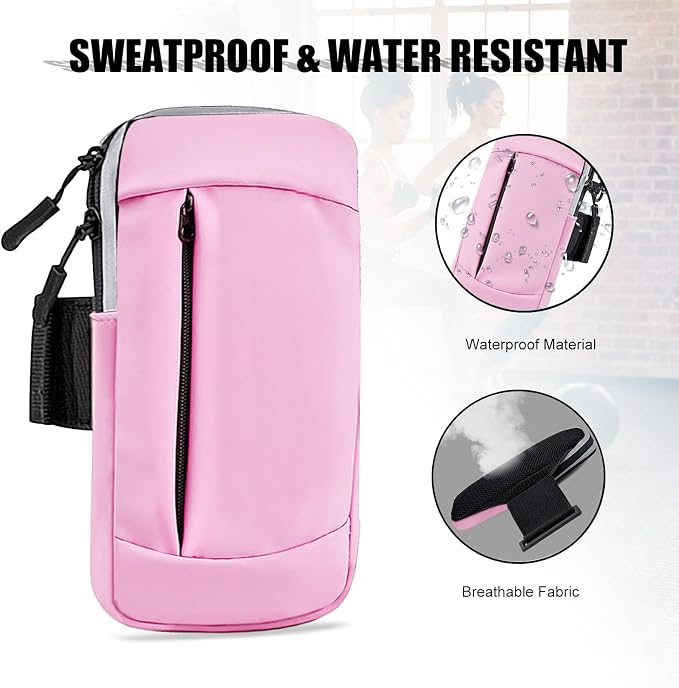 Phone Holder for Running Armband Cell Phone Holder for iPhone Armband 11 12 13 14 15 16e 16 17 Pro Max Xs Xr X 8 Plus Galaxy Ultra S26 Pouch,Exercise Sports Arm Band Sleeve Bag Fit Women Kids