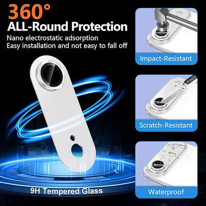for iPhone 17 Air Camera Lens Protector, [Military Grade Shatterproof] [Strong Adsorption] [Case Friendly] Full Coverage Metal Aluminum Alloy 9H Tempered Glass Camera Screen Cover, Slivery