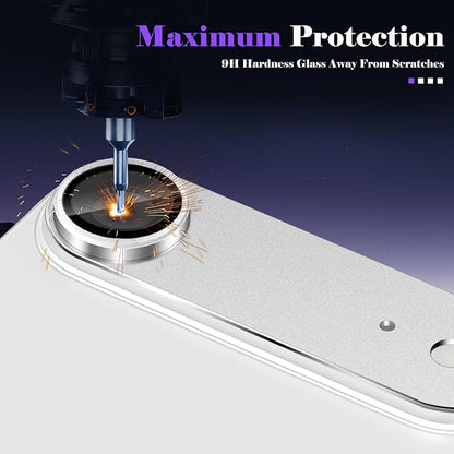 Camera Lens Protector for iPhone Air (iPhone 17 Air) Camera Lens Protector [Strong Adsorption] [Not Easy to Break] Metal Tempered Glass Rear Camera Screen Cover - Silver