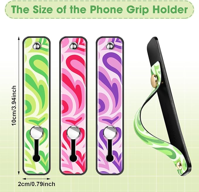 Weewooday 6 Pieces Phone Grip Holder Cell Phone Grip Strap Telescopic Finger Strap Stand Universal Finger Kickstand for Most Smartphones(Stylish)