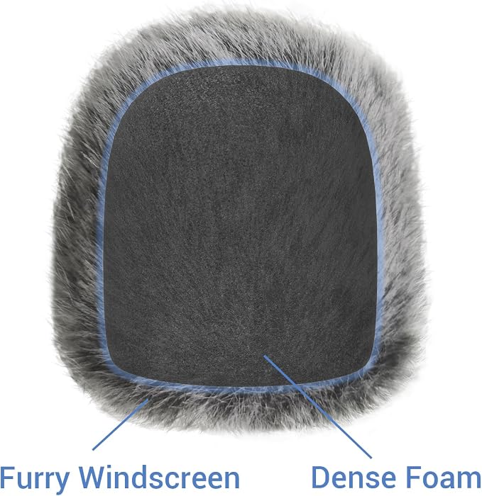 Cubilux Foam Cover & Furry Windscreen Pack Compatible with Shure SM57 Microphone, MIC Wind Muff, Windshield, Dead Cat, Pop Filter,Muff Windshield Windjammer Deadcat for Shure SM57 Microphone