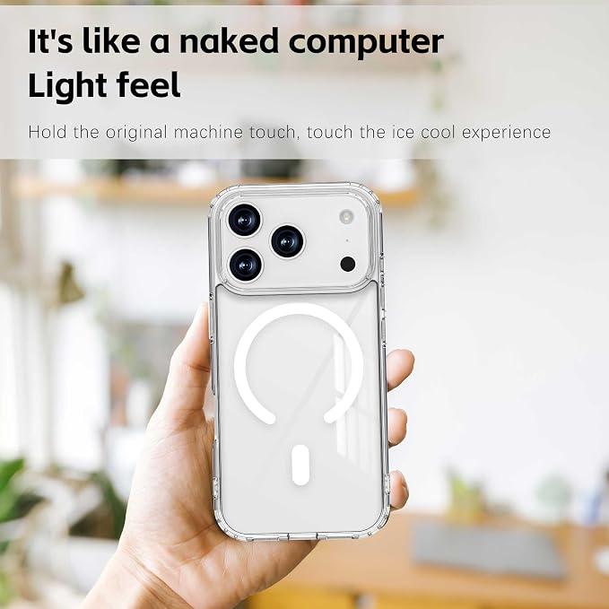Magnetic Designed for iPhone 17 Pro Case Clear, [Compatible with Magsafe] [Not Yellowing] [Military-Grade Drop Protection] Clear Phone Cases for Apple iPhone 17 Pro - 6.3 Inch 2025