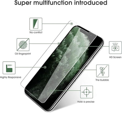 OMOTON Pack of 4 Tempered Glass Screen Protector Film for iPhone 11 Pro/X/XS [Installation Kit Provided] Anti-Scratch, Easy Installation, Bubble-Free, Transparent [5.8 Inches/5.8 Inches)