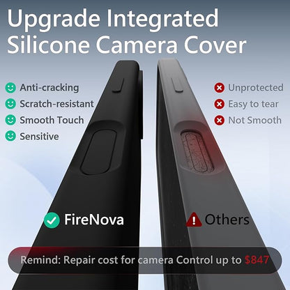 FireNova Magnetic for iPhone 17 Case, Compatible with MagSafe, [Integrated Silicone Camera Control Button] [Camera Protection] Anti-Scratch Microfiber Lining Phone Case, 6.3", Black