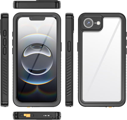 for iPhone 17E/16E Case Waterproof - Built-in Privacy Screen Protector & HD Screen Protector [IP68 Underwater] Shockproof Dustproof Full Body Protection iPhone 17E/16E Phone Case Black