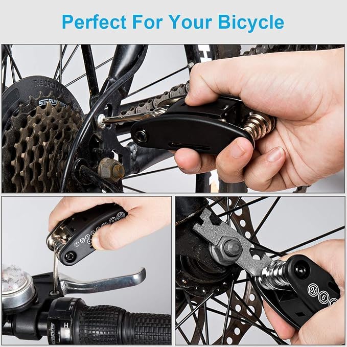 NDakter Bike Triangle Frame Bag & Bicycle Repair Kit, 2L Waterproof Storage Pouch with 16-in-1 Multi-tool, Portable Bike Tool Set for Flat Tire Repair, Cycling Accessories for Mountain Road Bike, MTB