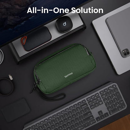 tomtoc Electronic Organizer Travel Case Performance, Dual Compartment Bag | Water Resistant Cable Organization Storage for Charger, Cord, Phone, Hard Drive, Power Bank, Accessories Travel Essentials