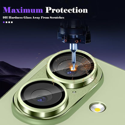 Camera Lens Protector for iPhone 17 Camera Lens Protector [Strong Adsorption] [Not Easy to Break] Metal Tempered Glass Rear Camera Screen Cover - Green