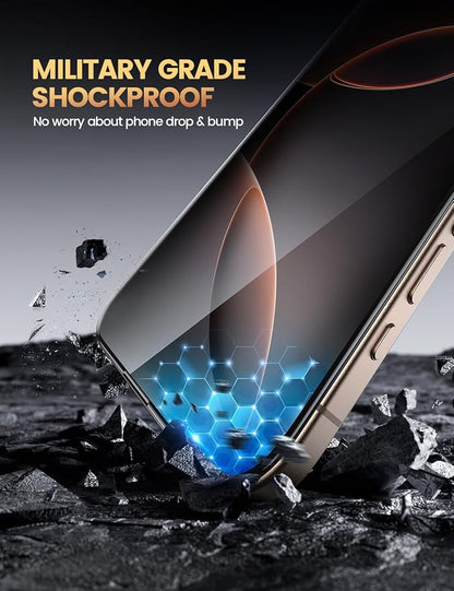 Lamicall 2+2 for iPhone 16 Pro Screen Protector (6.3") with Camera Lens Protector, [Top 9H Tempered Glass Film], Easy Alignment, Anti-Scratch, 0 Bubbles, HD Clear for iPhone 16 Pro - [2-Pack Each]