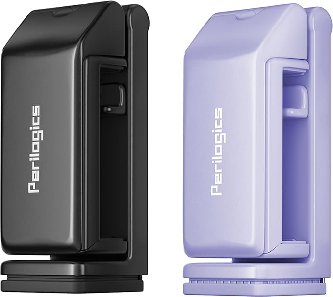 Perilogics Airplane Phone Holder Mount Universal in Flight Hands Free Viewing with Multi-Directional Dual 360 Degree Rotation (Black/Lavender)