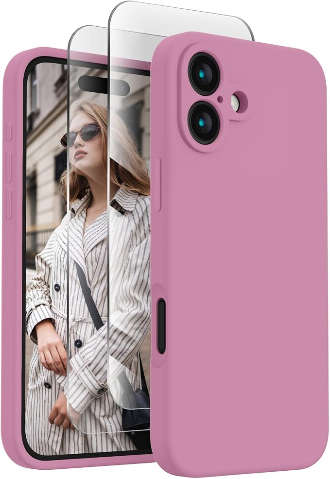 FireNova Designed for iPhone 16 Case, Silicone Upgraded [Camera Protection] Phone Case, Soft Anti-Scratch Microfiber Lining Inside, 6.1 inch, Lilac Purple