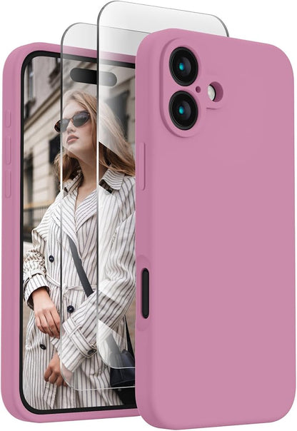 FireNova Designed for iPhone 16 Case, Silicone Upgraded [Camera Protection] Phone Case, Soft Anti-Scratch Microfiber Lining Inside, 6.1 inch, Lilac Purple