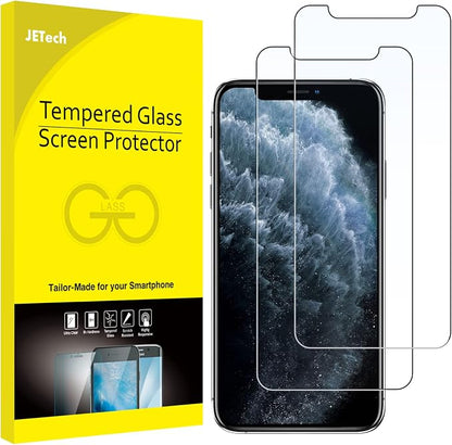JETech Screen Protector for iPhone 11 Pro Max/Xs Max, 2-Pack | HD Clear, Face ID Compatible, Anti-Scratch Glass