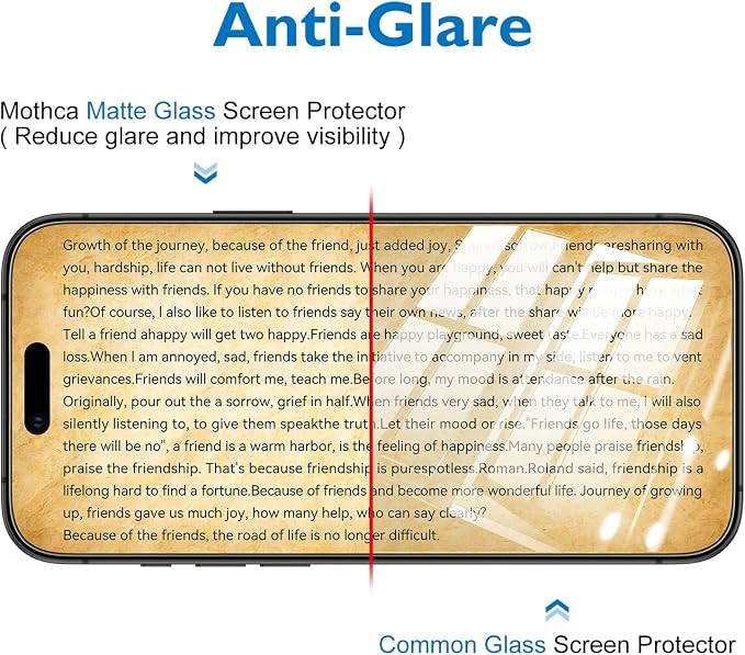 Mothca 2 Pack Matte Glass Screen Protector for iPhone Air / 17 Air [6.5 inch] + 2 Pack Camera Lens Protector, Anti-Glare & Anti-Fingerprint Case Friendly Tempered Glass, Bubble Free, Smooth as Silk