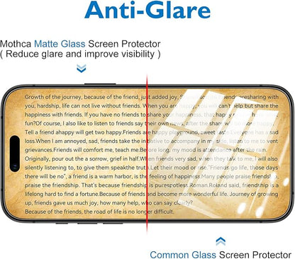 Mothca 2 Pack Matte Glass Screen Protector for iPhone Air / 17 Air [6.5 inch] + 2 Pack Camera Lens Protector, Anti-Glare & Anti-Fingerprint Case Friendly Tempered Glass, Bubble Free, Smooth as Silk