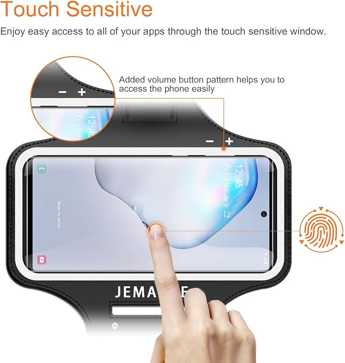 Galaxy S25 S24 Ultra Armband, JEMACHE Gym Workouts Running Phone Arm Band for Samsung Galaxy S22/S23/S24/S25 Ultra Fits Otterbox Defender Case