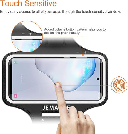 Galaxy S25 S24 Ultra Armband, JEMACHE Gym Workouts Running Phone Arm Band for Samsung Galaxy S22/S23/S24/S25 Ultra Fits Otterbox Defender Case