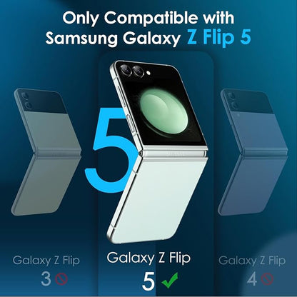 JETech Front Screen Protector for Samsung Galaxy Z Flip 5, 3-Pack | Tempered Glass, Easy Installation Tool, HD Clear, Case-Friendly
