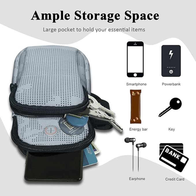 Phone Holder for Running Armband, Cell Phone Crossbody Bag for Women Men Kids iPhone Galaxy Smartphone Pouch Carrier Purse,Sports Arm Bags Band Sleeve Fit Walking Exercise Runners Gym Workout