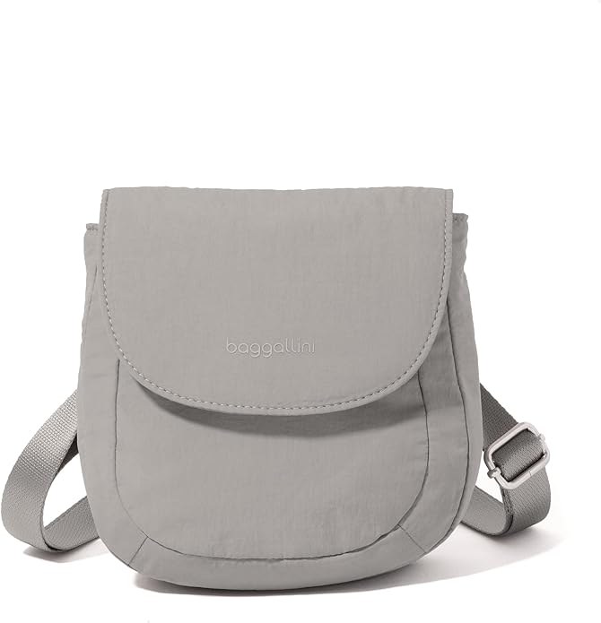 Baggallini Swift Flap Mini Crossbody - 6.3"x7" Lightweight Small Travel Purse with Crossbody Strap and RFID