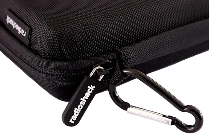 RadioShack Small Cable Organizer Travel Case, Bag Organizer for Phone Charging Cords, HDMI Cables, and More, Black