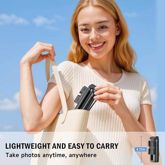 MINI Selfie Stick for Phone,Portable Small Size Travel Compact Phone Selfie Stick with Detachable Bluetooth Remote Shutter for YouTube TikTok Vlogs Live Streaming Photography