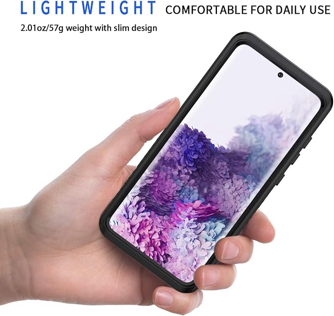 Lanhiem for Samsung Galaxy S20+ Plus Case, IP68 Waterproof Dustproof Shockproof Case with Built-in Screen Protector, Heavy Duty Full Body Protective Cover for Galaxy S20 Plus 5G, Black/Clear