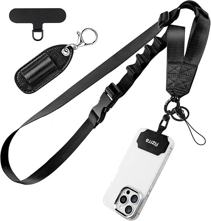 Azrra Adjustable Crossbody Cell Phone Lanyard for iPhone with Phone Tethers & Detachable Pen Holder