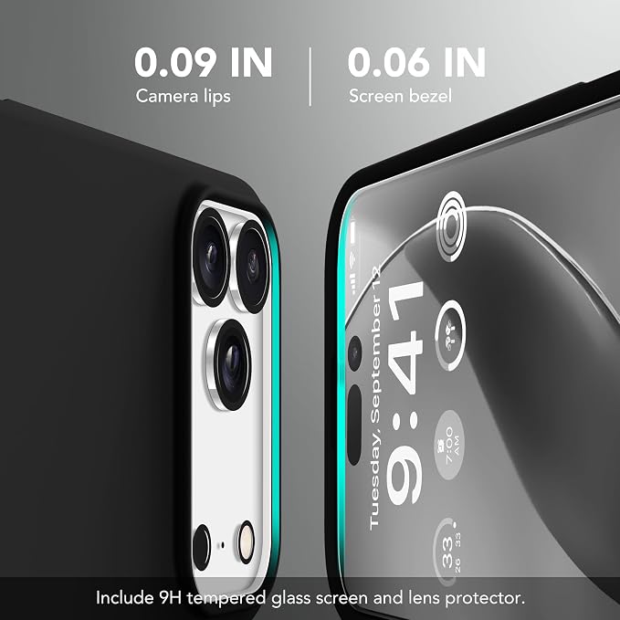 GONEZ Magnetic for iPhone 17 Pro Max Case, Compatible with MagSafe, [Screen Protector + Camera Lens Protector], Liquid Silicone Anti-Scratch Shockproof Protective Phone Case 6.9 inch, Black