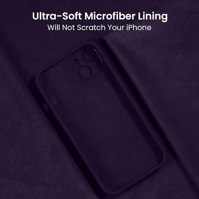 FireNova Designed for iPhone 14 Case, Silicone Upgraded [Camera Protection] Phone Case, Soft Anti-Scratch Microfiber Lining Inside, 6.1 inch, Purple