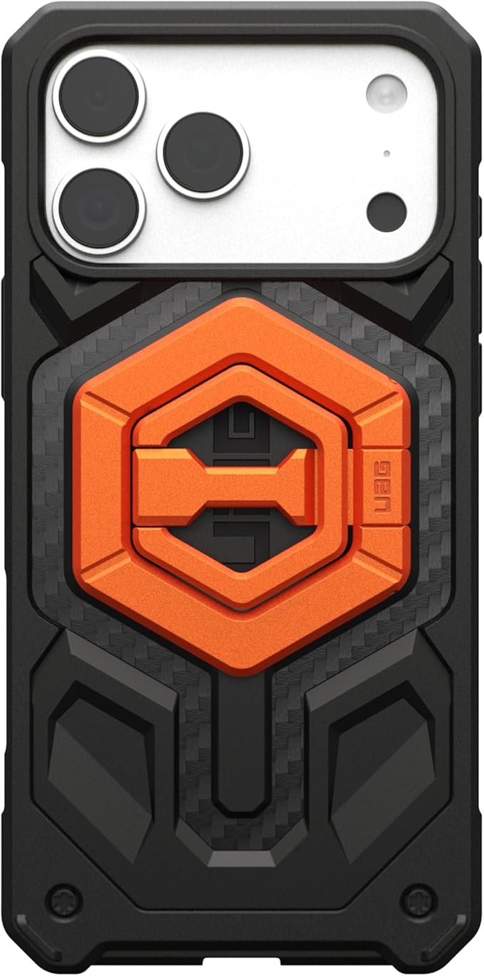 URBAN ARMOR GEAR UAG Magnetic Phone Ring Stand Compatible with MagSafe Magnet, Removable Metal Finger Ring Grip & 360 Rotation Adjustable Kickstand for iPhone 17, Galaxy S26, Burnt Orange